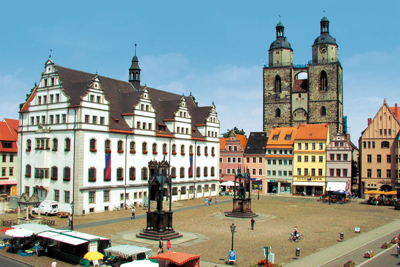 Bild vom Marktplatz der Lutherstadt Wittenberg