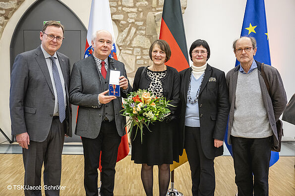 Bild von Ministerpräsident Bodo Ramelow, Dr. Thomas A. Seidel, Cornelia Seidel, Ministerpräsidentin a.D. Christine Lieberknecht, Dr. Sebastian Kleinschmidt