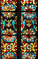 Bild vom Löwen- und Papageienfenster in der Augustinerkriche des Augustinerklosters zu Erfurt