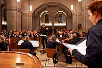 Musicians and choir of the Grossmunster under the direction of KMD Daniel Schmid