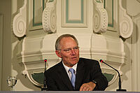 Bild von Dr. Wolfgang Schäuble während er die Festrede zur Verleihung der LutherRose hält